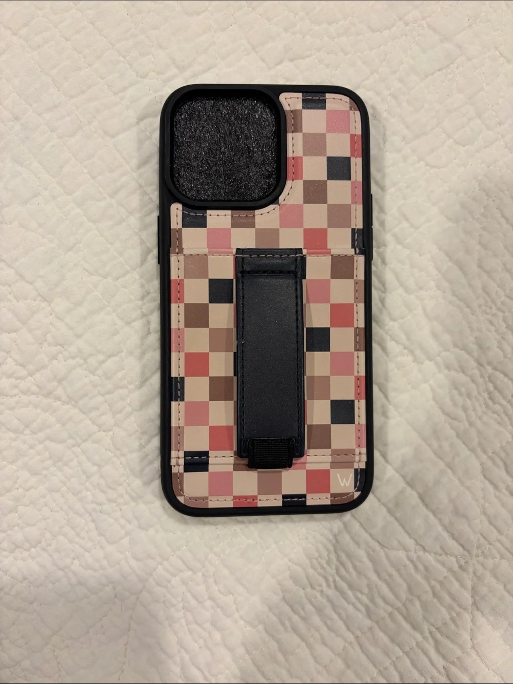 Walli iPhone 15 Pro Max Checkered Phone Case with Hand Strap